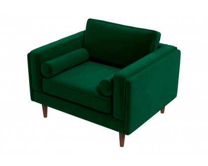 Ashcroft™ Amber Velvet Lounge Chair - Dark Green