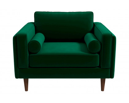 Ashcroft™ Amber Velvet Lounge Chair - Dark Green