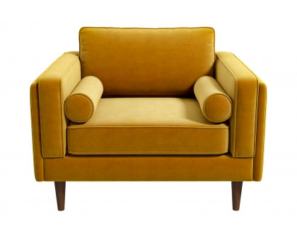 Ashcroft™ Amber Velvet Lounge Chair - Dark Yellow