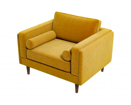 Ashcroft™ Amber Velvet Lounge Chair - Dark Yellow