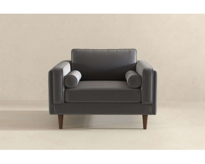 Ashcroft™ Amber Velvet Lounge Chair - Gray