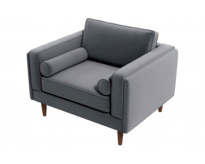 Ashcroft™ Amber Velvet Lounge Chair - Gray