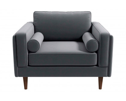 Ashcroft™ Amber Velvet Lounge Chair - Gray