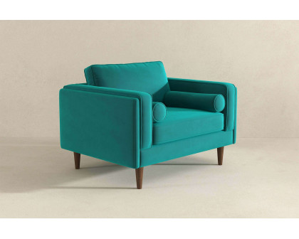 Ashcroft™ Amber Velvet Lounge Chair - Teal