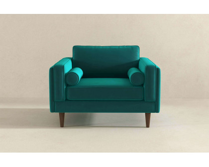 Ashcroft™ Amber Velvet Lounge Chair - Teal