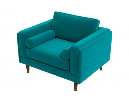 Ashcroft™ Amber Velvet Lounge Chair - Teal