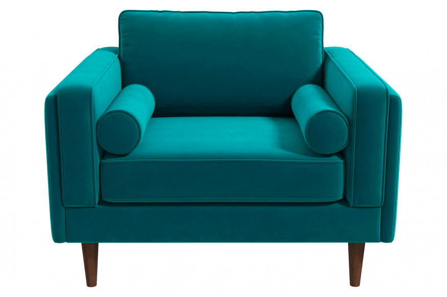 Ashcroft™ Amber Velvet Lounge Chair - Teal