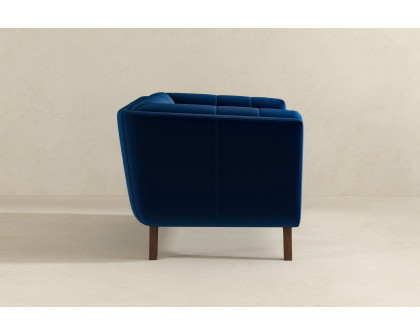 Ashcroft™ Addison Mid-Century Modern Velvet Lounge Chair - Dark Blue