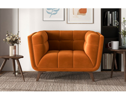 Ashcroft™ Addison Mid-Century Modern Velvet Lounge Chair - Burnt Orange