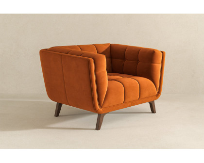 Ashcroft™ Addison Mid-Century Modern Velvet Lounge Chair - Burnt Orange