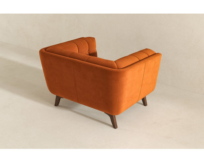 Ashcroft™ Addison Mid-Century Modern Velvet Lounge Chair - Burnt Orange