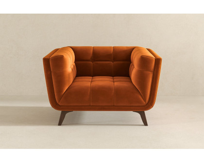 Ashcroft™ Addison Mid-Century Modern Velvet Lounge Chair - Burnt Orange