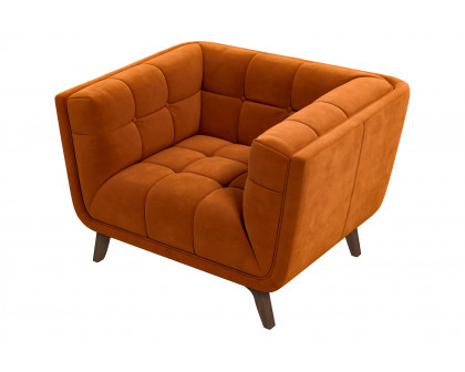 Ashcroft™ Addison Mid-Century Modern Velvet Lounge Chair - Burnt Orange