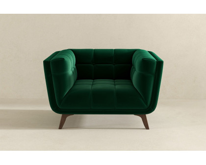 Ashcroft™ Addison Mid-Century Modern Velvet Lounge Chair - Dark Green