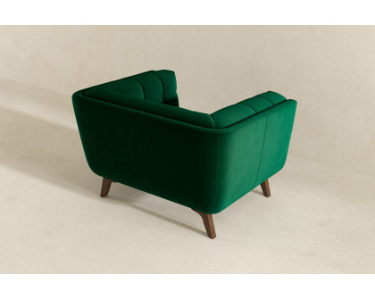 Ashcroft™ Addison Mid-Century Modern Velvet Lounge Chair - Dark Green