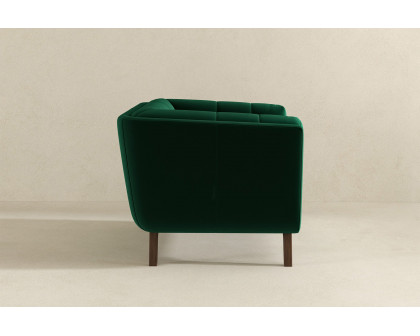 Ashcroft™ Addison Mid-Century Modern Velvet Lounge Chair - Dark Green