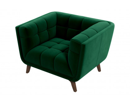 Ashcroft™ Addison Mid-Century Modern Velvet Lounge Chair - Dark Green