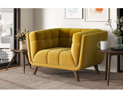 Ashcroft™ Addison Mid-Century Modern Velvet Lounge Chair - Gold