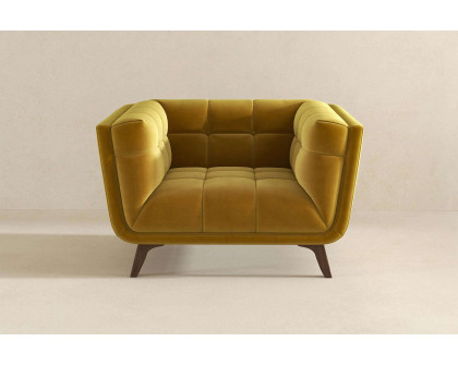 Ashcroft™ Addison Mid-Century Modern Velvet Lounge Chair - Gold