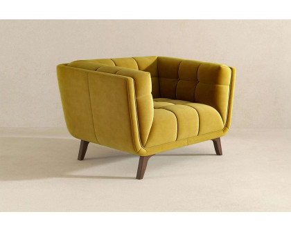 Ashcroft™ Addison Mid-Century Modern Velvet Lounge Chair - Gold