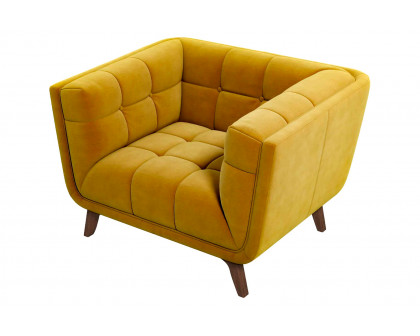 Ashcroft™ Addison Mid-Century Modern Velvet Lounge Chair - Gold