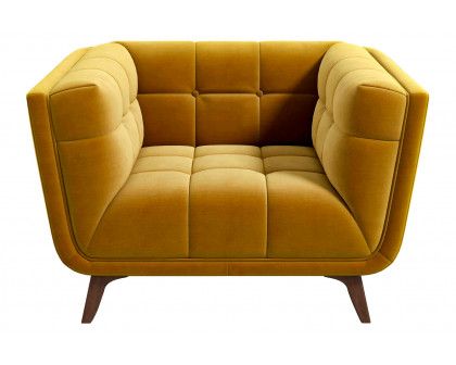 Ashcroft™ Addison Mid-Century Modern Velvet Lounge Chair - Gold