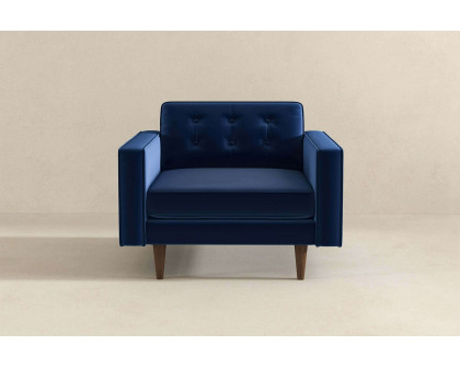 Ashcroft™ Casey Velvet Lounge Chair - Blue