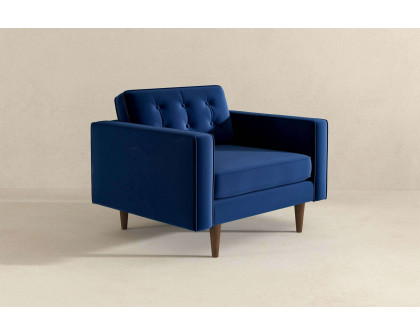 Ashcroft™ Casey Velvet Lounge Chair - Blue