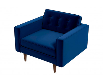 Ashcroft™ Casey Velvet Lounge Chair - Blue