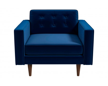 Ashcroft™ Casey Velvet Lounge Chair - Blue