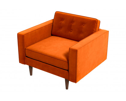 Ashcroft™ Casey Velvet Lounge Chair - Burnt Orange