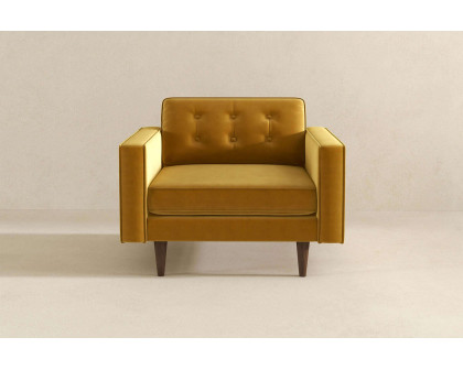 Ashcroft™ Casey Velvet Lounge Chair - Gold