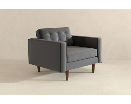 Ashcroft™ Casey Velvet Lounge Chair - Gray