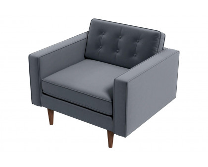 Ashcroft™ Casey Velvet Lounge Chair - Gray