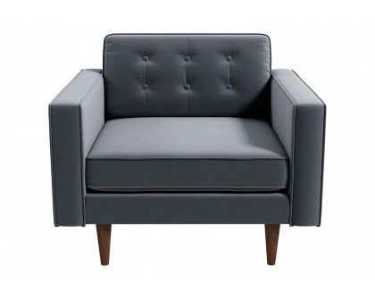 Ashcroft™ Casey Velvet Lounge Chair - Gray