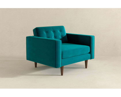 Ashcroft™ Casey Velvet Lounge Chair - Teal