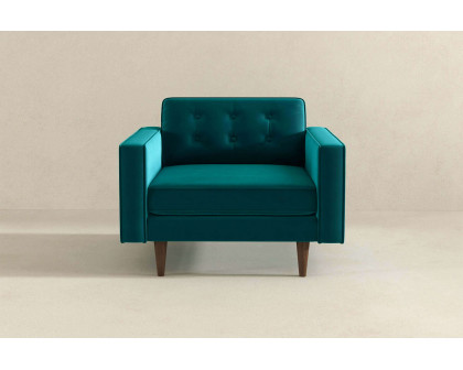 Ashcroft™ Casey Velvet Lounge Chair - Teal