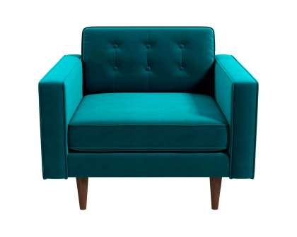 Ashcroft™ Casey Velvet Lounge Chair - Teal