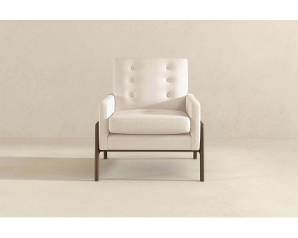 Ashcroft™ Cole Solid Wood Velvet Lounge Chair - Beige