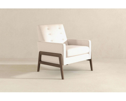 Ashcroft™ Cole Solid Wood Velvet Lounge Chair - Beige