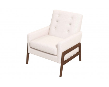 Ashcroft™ Cole Solid Wood Velvet Lounge Chair - Beige