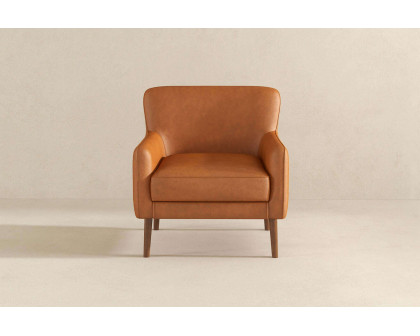 Ashcroft - Claire Genuine Leather Lounge Chair in Tan