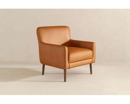 Ashcroft - Claire Genuine Leather Lounge Chair in Tan