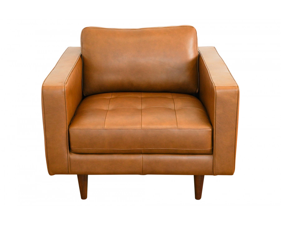 Ashcroft Catherine Leather Lounge Chair - Tan