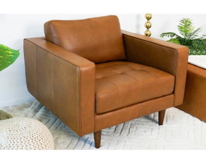 Ashcroft Catherine Leather Lounge Chair - Tan