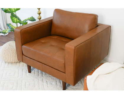 Ashcroft Catherine Leather Lounge Chair - Tan