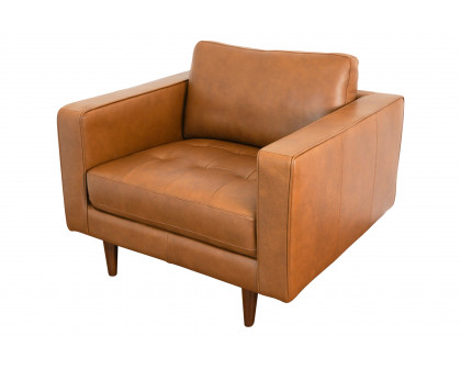 Ashcroft Catherine Leather Lounge Chair - Tan