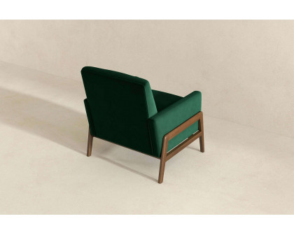 Ashcroft™ Cole Solid Wood Velvet Lounge Chair - Green