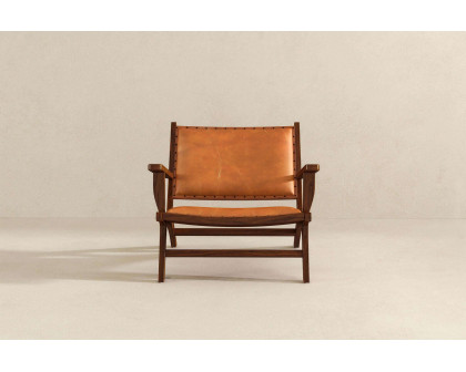 Ashcroft - Daniel Leather Arm Chair in Tan