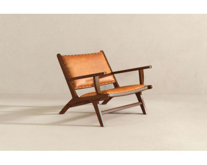 Ashcroft - Daniel Leather Arm Chair in Tan